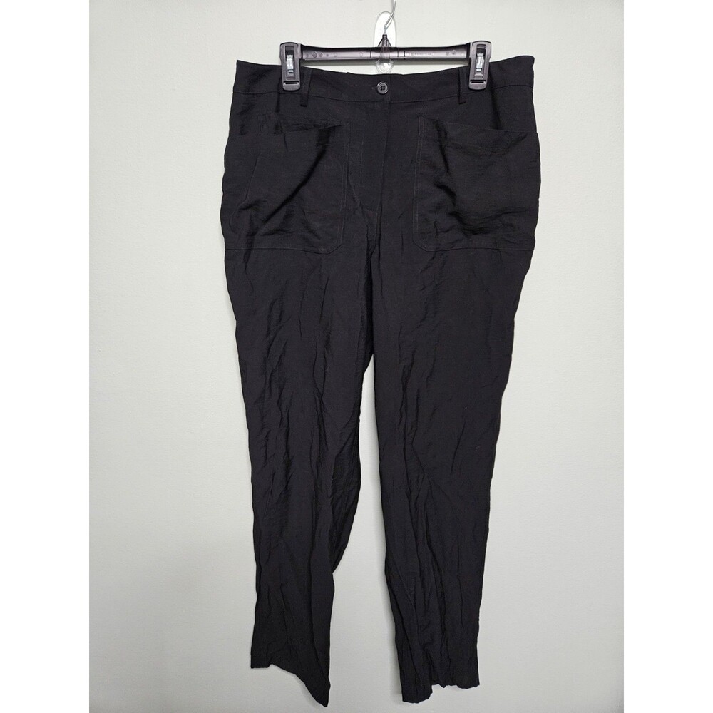 Sz L - Mara Halogen Womens Black Taylor-Fit Trouser Pants